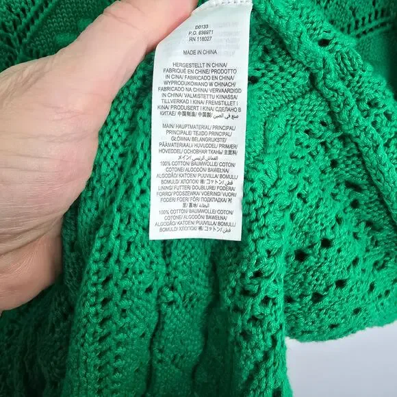 Boden Claudia Texture Knit Dress Highland Green Above Knee Short Sleeve 10R - Picture 8 of 9